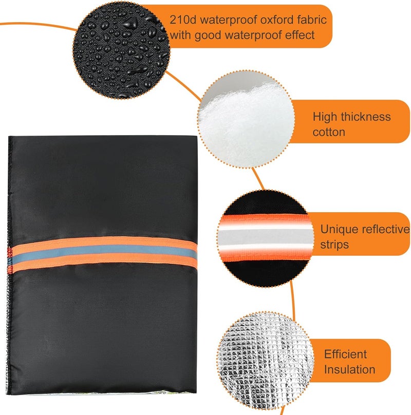 Waybas 2Pcs Outdoor Faucet Covers for Winter Freeze Protection, Reusable Insulated Hose Bib Cover with Reflect Strip Waterproof Freeze Miser Water Faucet Insulation Socks Wrap for Outside Garden Spigot Pipe - Image 4